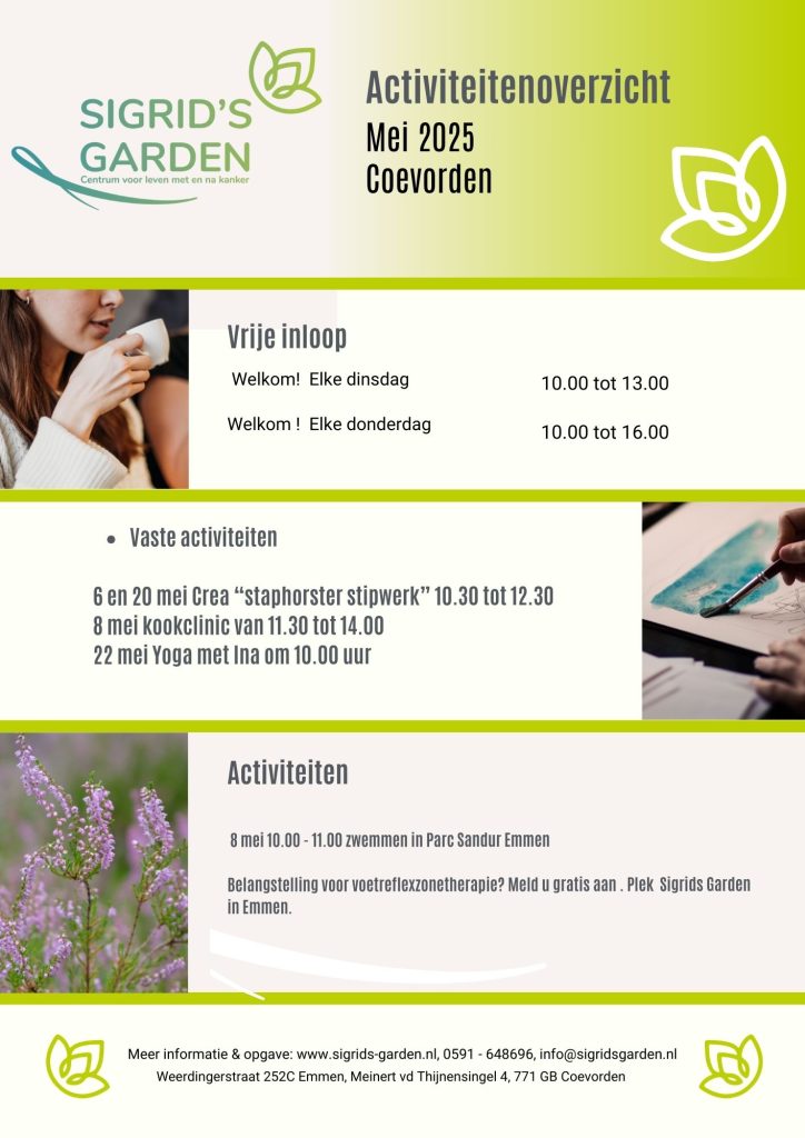 Activiteitenrooster Mei 2025 - Coevorden
